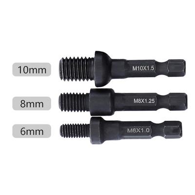 6 Piece M6 M8 M10 Self Tapping Socket Adapter Set for Electric Drills Chrome Vanadium Steel 1/4 Inch Hex Shank