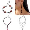Blood Drop Tassel Bat Pendant Necklace Set With Bat Charm For Men And Women