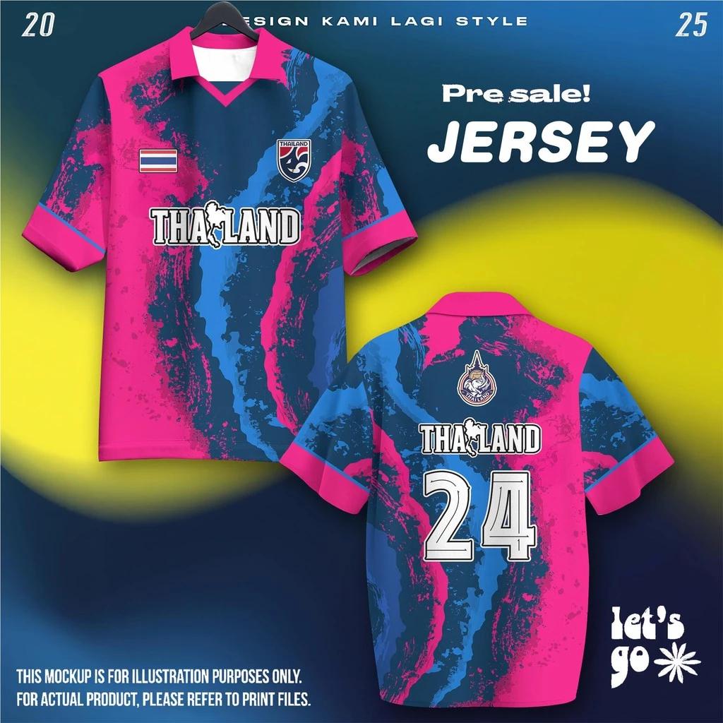 

ТАИЛАНД Футбол Футбол Поло Винтажная Футболка Национальный Флаг Логотип Слона Значок Унисекс Мужчины Женщины ДЖЕРСИ Принт Быстросохнущая С Коротким Рукавом Форма M