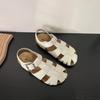Beautiful pig cage shoes women's flat sandals 2025 summer hollow woven bag head Roman beach shoes women's hole shoes
