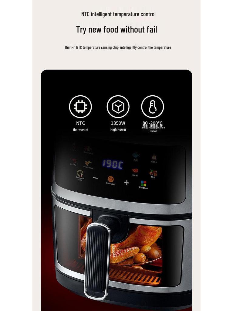 Stainless Steel Large Capacity Oil-Free Air Fryer: New Multifunctional Electric Model