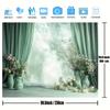 2D Elegant Mint Green Floral Drape Backdrop Photo Booth Background Cloth
