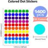 1400 PCS Round Color Coding Labels 20 Sheets Style Colored Dot Stickers Circle Dot Label Sticker for Toddlers Office Student Classroom Papers(10 Colo