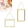 2Pcs Square Metal Glass Photo Frame Wall Hanging Dried Flower Display Holder Case For Pressed Flower and Home Decoration