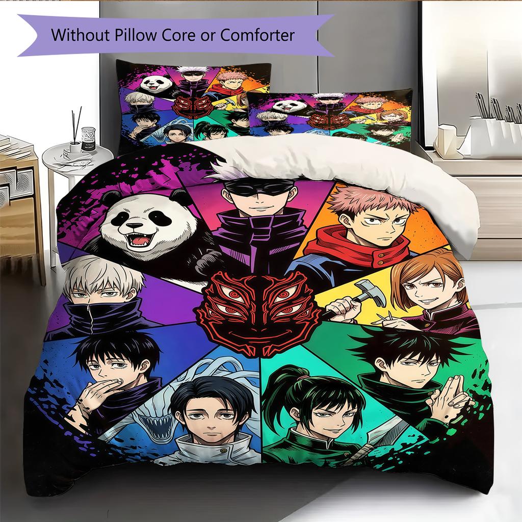 J-Jujutsu K-Kaisens Character Art Set Duvet Cover & Pillowcase, Birthday & Holiday Gift.chl