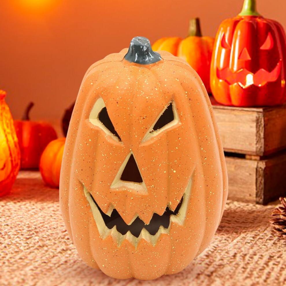 HBASD Halloween LED Pumpkin Lantern,Novelty Flash Pumpkin Lantern Lamp Toy for Home Party Supplies Room Decoration Props (F)