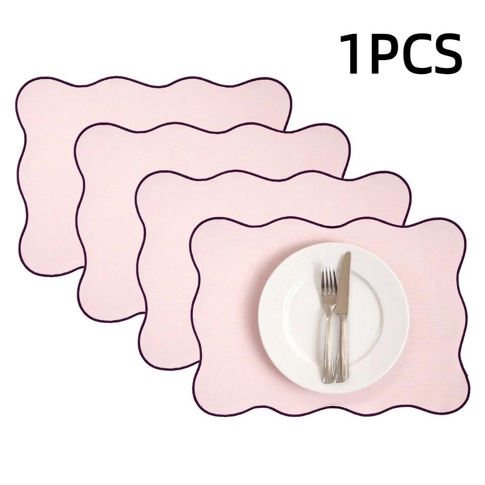 

Heat-Resistant Solid Place Mat Oil-Proof Table Mats Nordic Dining Mat Kitchen Supply рожевий