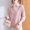 Women S Plus Size Long Sleeve Polo Shirt For Middle Aged Mom Spring Autumn Blouse