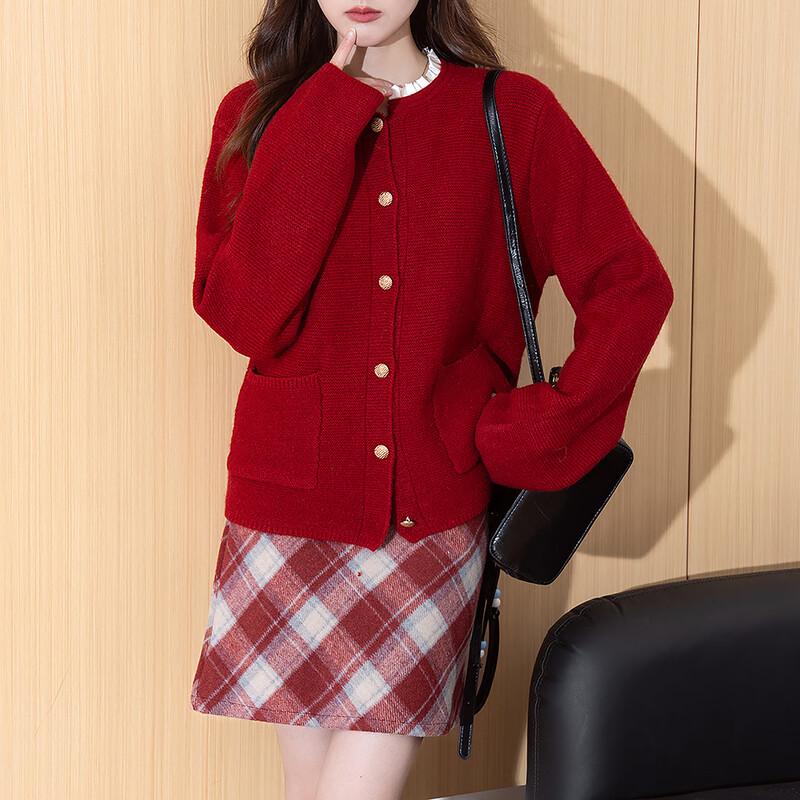 

TonLion Women s Elegant Round Neck Cardigan M