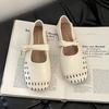 Design sense hollow bag head sandals summer French retro style with skirt breathable casual girl Mary Jane single shoes