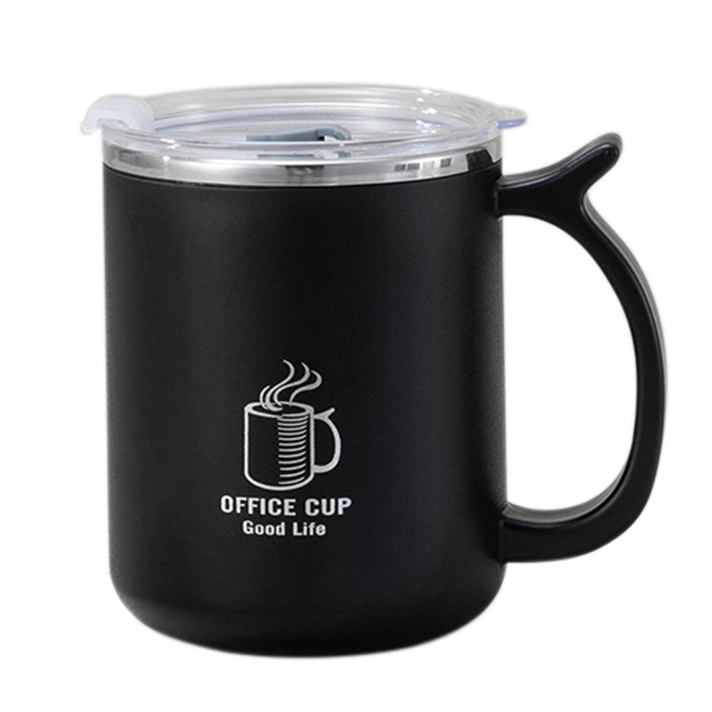 WORTHBUY 304 Stainless Steel Double Wall Insulated Milk Coffee Cup With Handle Thermal Mug Portable Student Leak-proof Water Cup