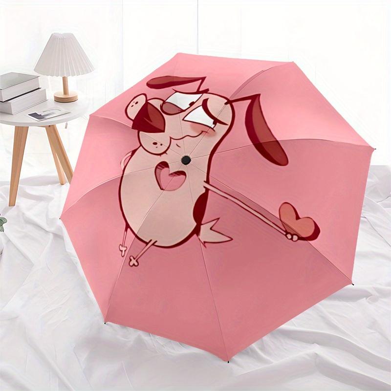Courage the Cowardly Dog Love Automatic Umbrella with Folding Feature - Travel Umbrella, Perfect Gift for Birthday, Christmas A0827029