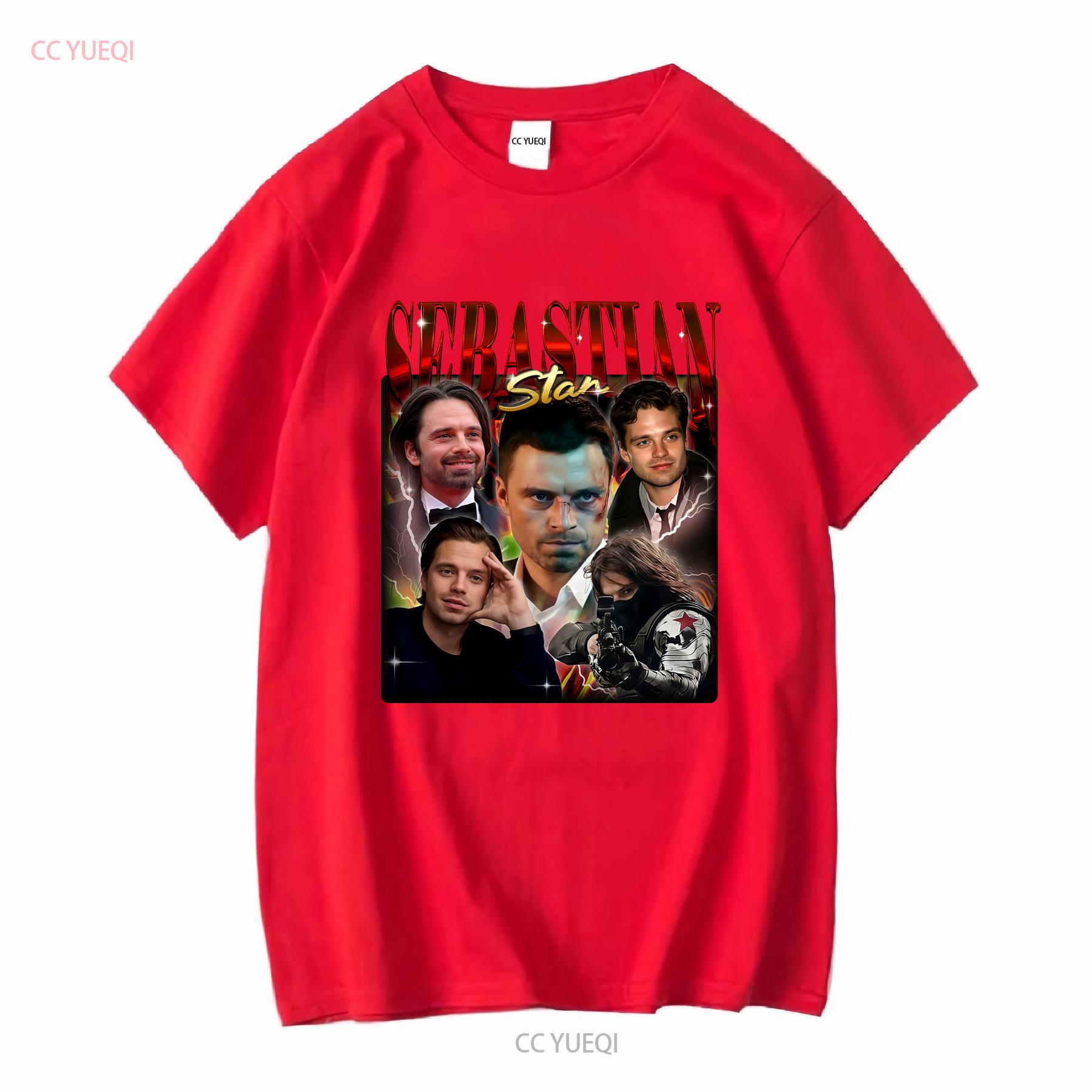 Retro Sebastian Stan T Shirt Homage 90s Merch Fan long or short sleeves vintage Washed graphic Breathable Casual Versatile S