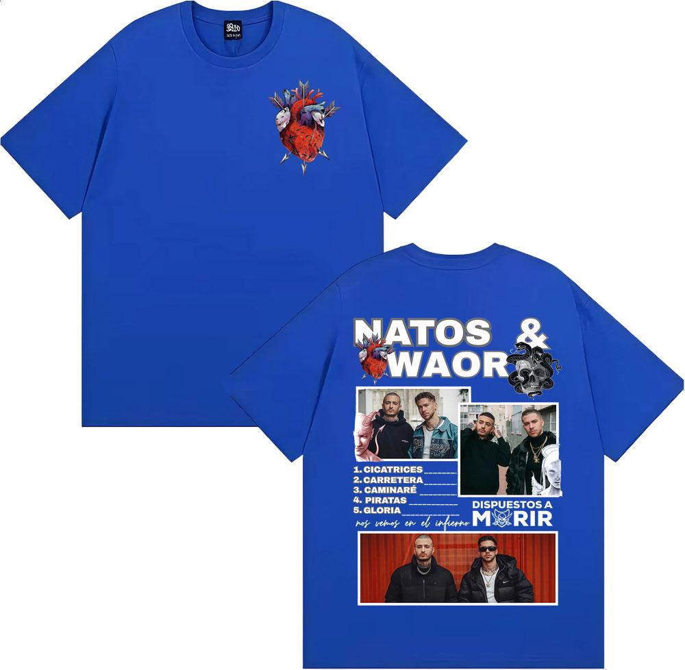 Rapper NATOS WAOR Album Tour Merch T Shirt Unisexs Clothing Hip Hop Pop Music Street T Shirts Oversized Loose Short Sleeve Tshirt
