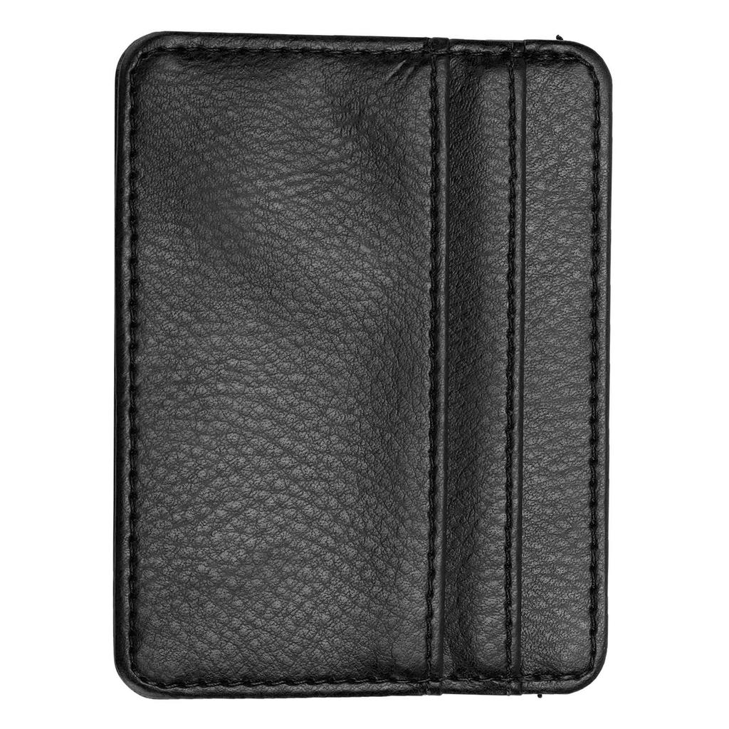 Card Wallet Durable Practical PU Protective Sleeve Credit Card Holder for Man WomanBlack