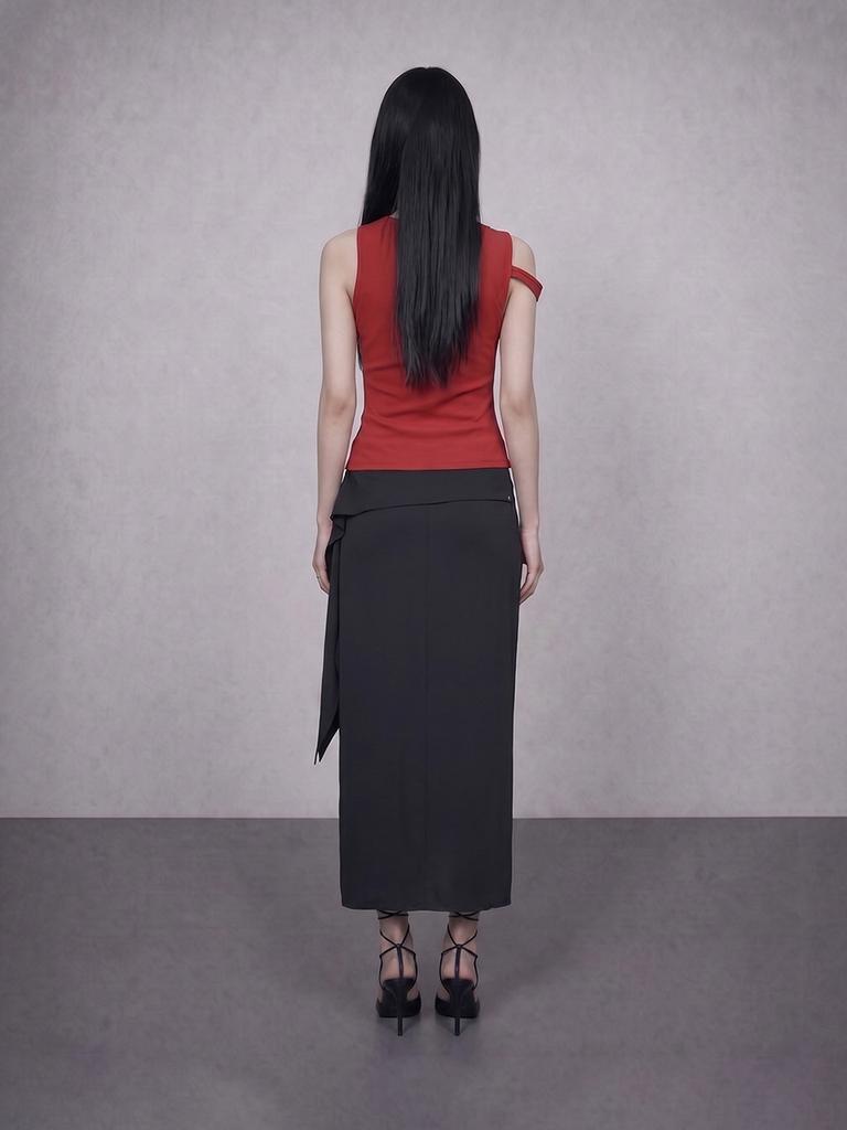 BOUNDARY Glam Ribbed Sleeveless Tee-Shirts Rd_B261Msm113