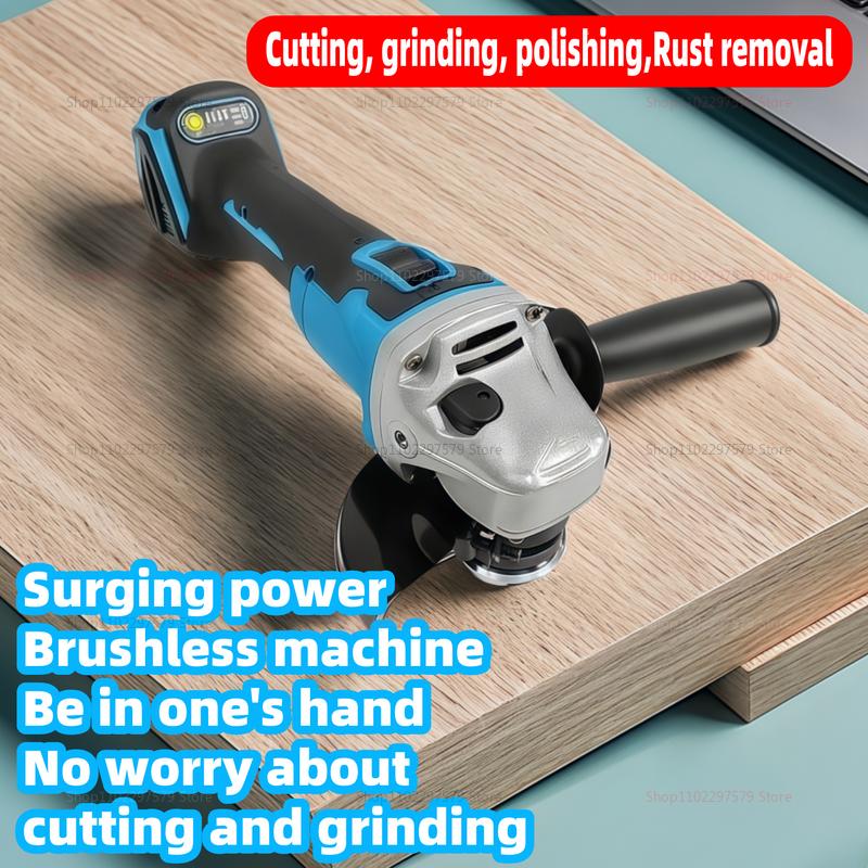 Cordless 125mm Brushless Angle Grinder 18V Li-ion Battery Powered for Cutting Polishing Grinding Compatible for Makita Pin Tools