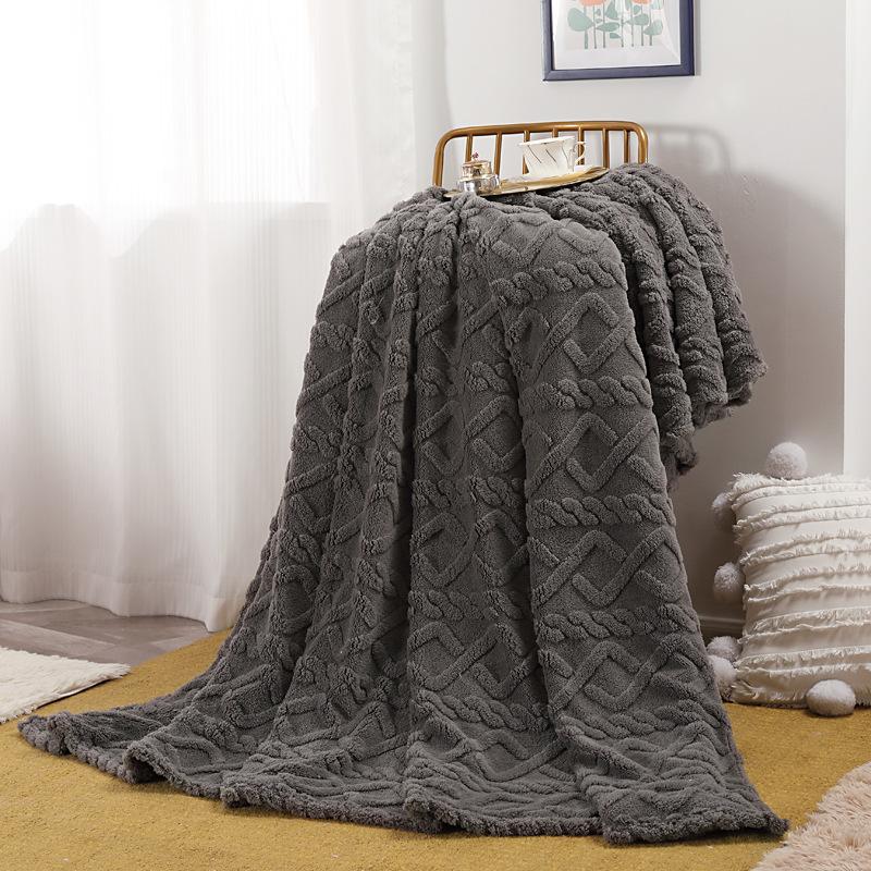 Soft Woolen Blanket for Bedding and Sofa, Warm Lamb Velvet Flannel Cover Blanket for Office, Air Conditioning Nap Quilt