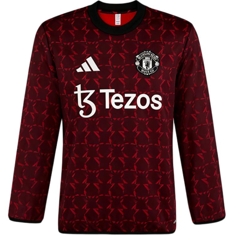 

Adidas Манчестер Юнайтед Удобный пуловер с круглым вырезом, с длинным рукавом, футбольная футболка, унисекс, топы IT1991 L