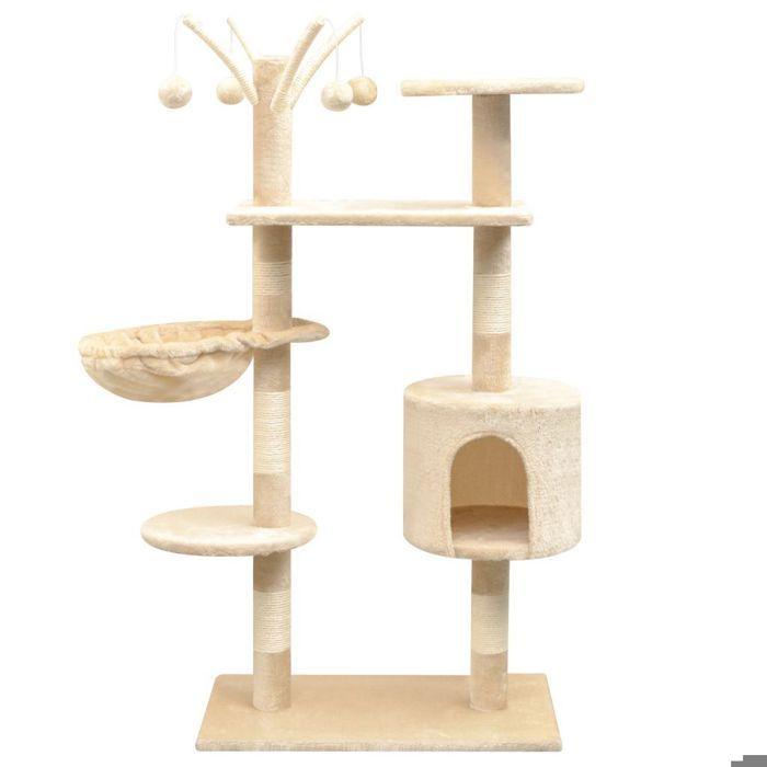 Arbre à chat - vidaXL - 125 cm - Griffoirs en sisal - Beige - Montage facile