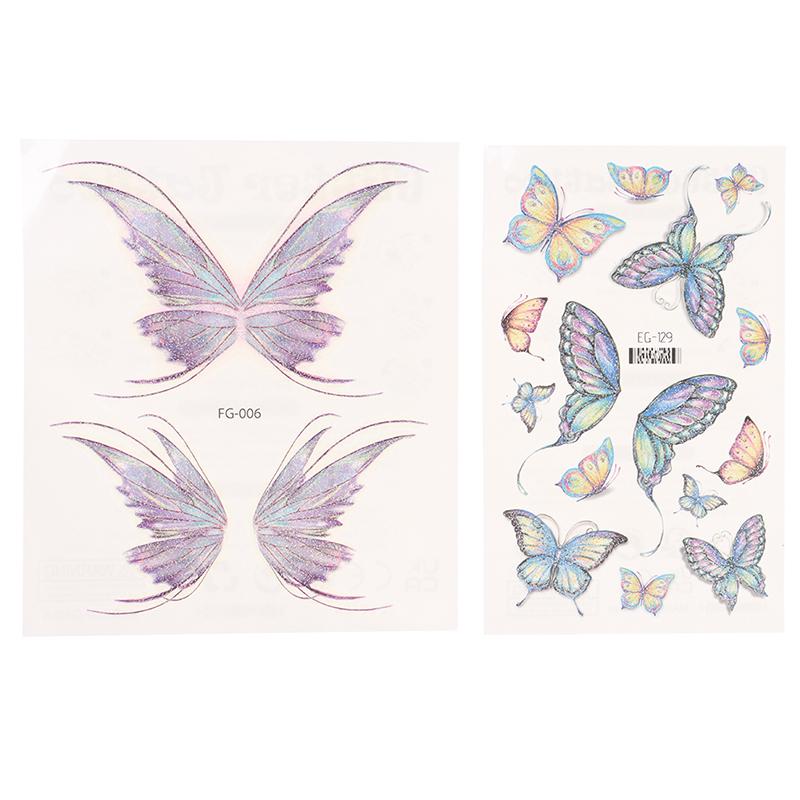Autocolant cu tatuaj cu aripi de fluture cu zână Ochi impermeabili Machiaj de artă corporală pentru mâini