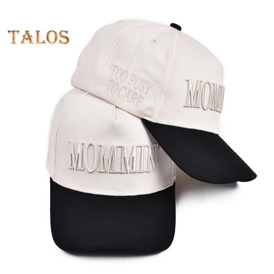 Women Baseball Cap Adjustable Cotton Embroidery Letters Baseball Cap Outdoor Ponytail Truck Hat for Casual Daily Wear
