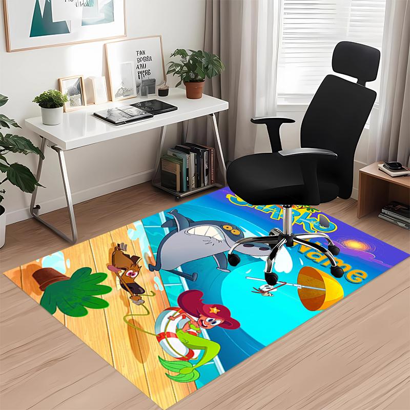 Custom Name Zig Sharko Printed Carpet Rug For Office Chair Living Room Bedroom Kitchen Room Decor Gifts