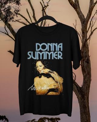Donna Summer Kortärmad Bomull Unisex Svart T-shirt