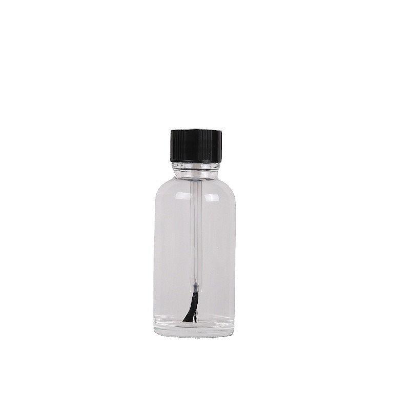 10Pcs 5-100ml Glass Nail Polish Bottle with Brush, Refillable Essential Oil Container, Empty Cosmetic Sample Pot
