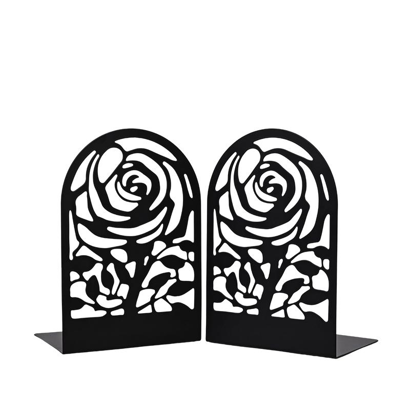 Modern Minimalist Decorative Metal Bookends Retro Industrial Iron Bookshelf for Home Office Stylish Minimalist Design Home чёрный