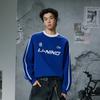 Li Ning Sports Lifestyle Series Casual Retro Fashion Versatile Color Block Letter Stripe Round Neck Loose Sweatshirt Unisex sweatshirt AWDVF87-5