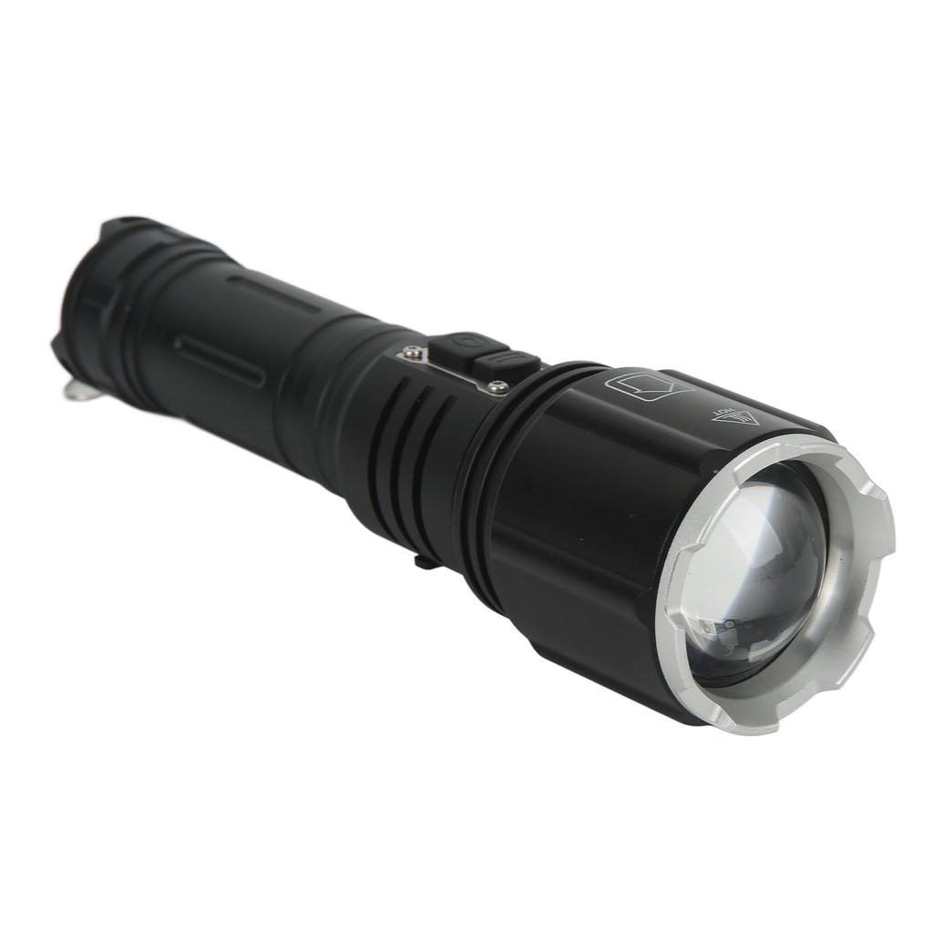 LED Flashlight Super Bright Double Switch Anti Slip Waterproof Type C USB Charging Flashlight for Outdoor Camping