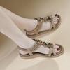 Fashion Bohemian National Style Versatile Fashion Trend Flat Sandals For Women's Elastic Straps Lightweight And Comfortable Sandals