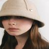 Wool 100% Solid Felt Line Bucket Hat H018 IVORY