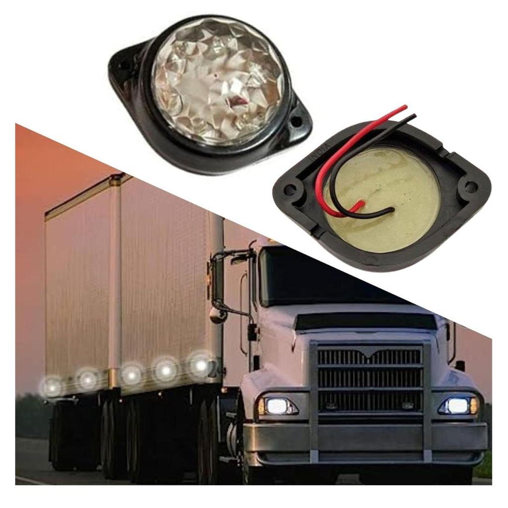 10er-Pack Runde Klare LED Rückseitenmarkierungsbegrenzungsleuchten 24V für Wohnmobil LKW Anhänger