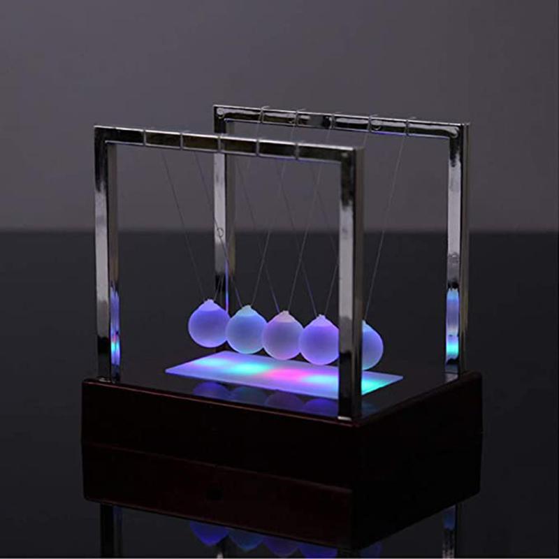 Culla di Newton Palline Bilanciate LED Oscillanti Fisica Scienza Palline Pendolo Scrivania Per Ufficio Insegnante di Fisica