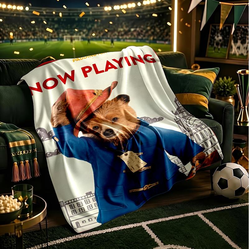 Paddington Adventures Throws Blanket Flannel Blankets Plush for Couch Bed Gifts for Men Women Travel picnic blanket Christmas fan gifts