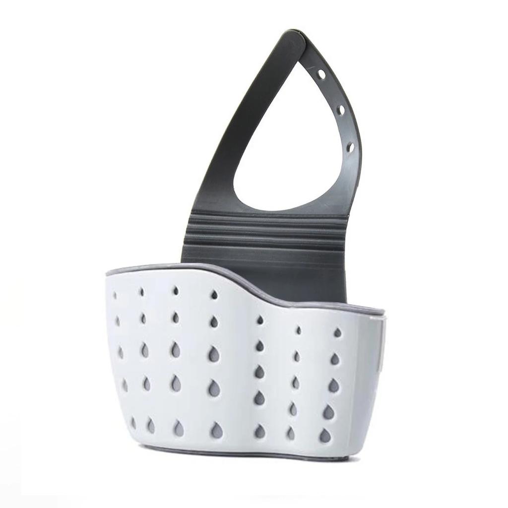 1Pc Sky Blue Creative Sink Storage And Drainage Rack Hanging Bag Kitchen Faucet Adjustable Storage And Hanging Basket