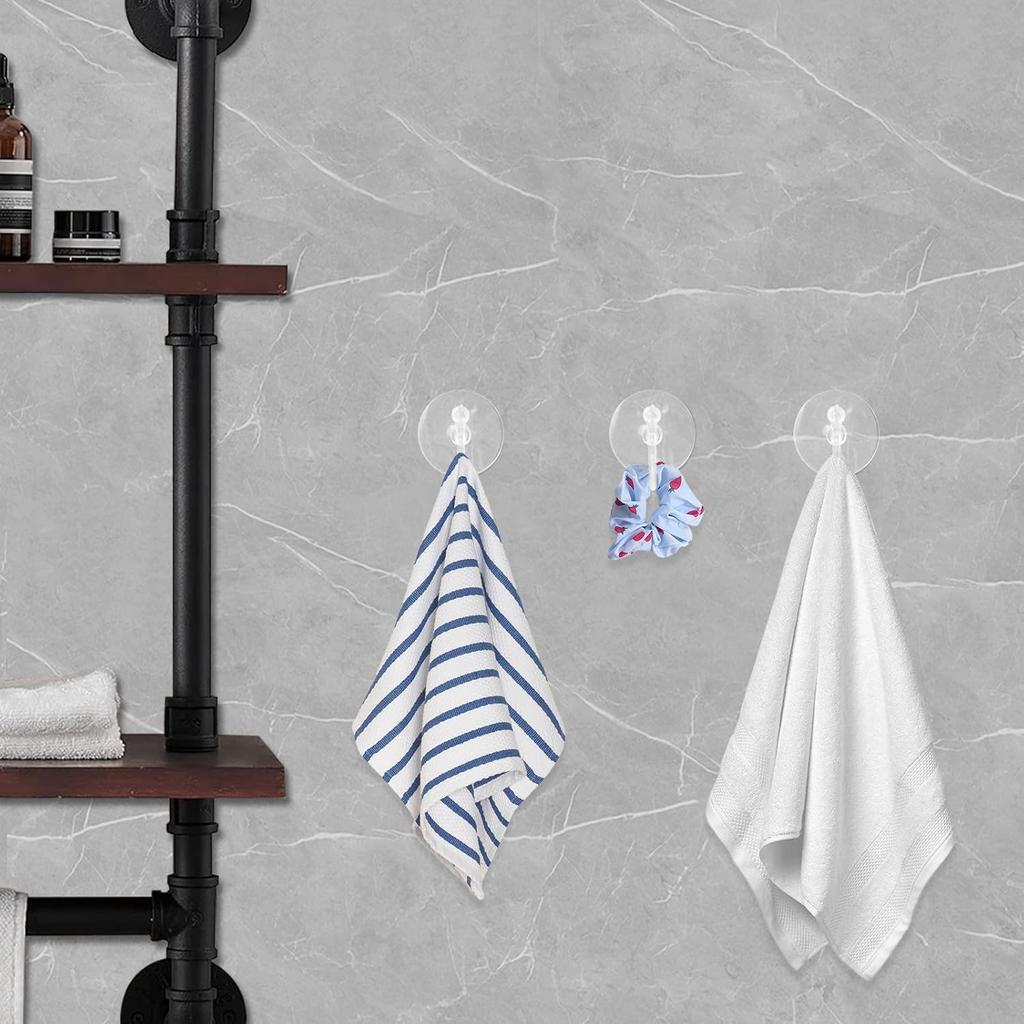 20Pack Suction Cup Hooks 1.2Inch Clear PVC Suction Cups Hooks, Removable and Reble Utility Hooks for Glass Windows, Mirrors, Doors, Tiles, Shower,