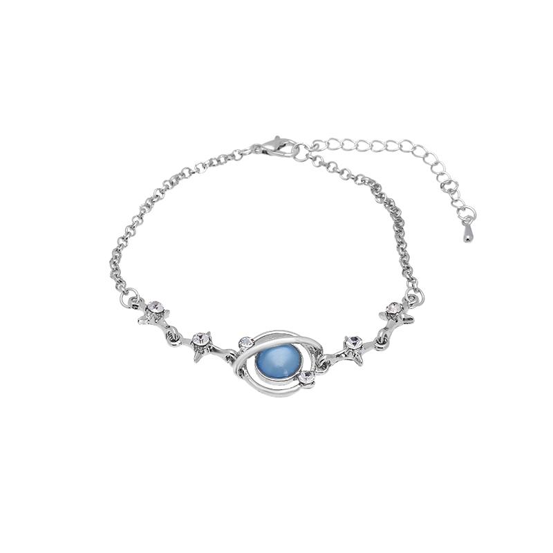 Fashion Ins Blue Planet Bracelet For Women Goth Six-pointed Star Bracelet Teen Jewellery Hip Hop Party Girl New Jewelry