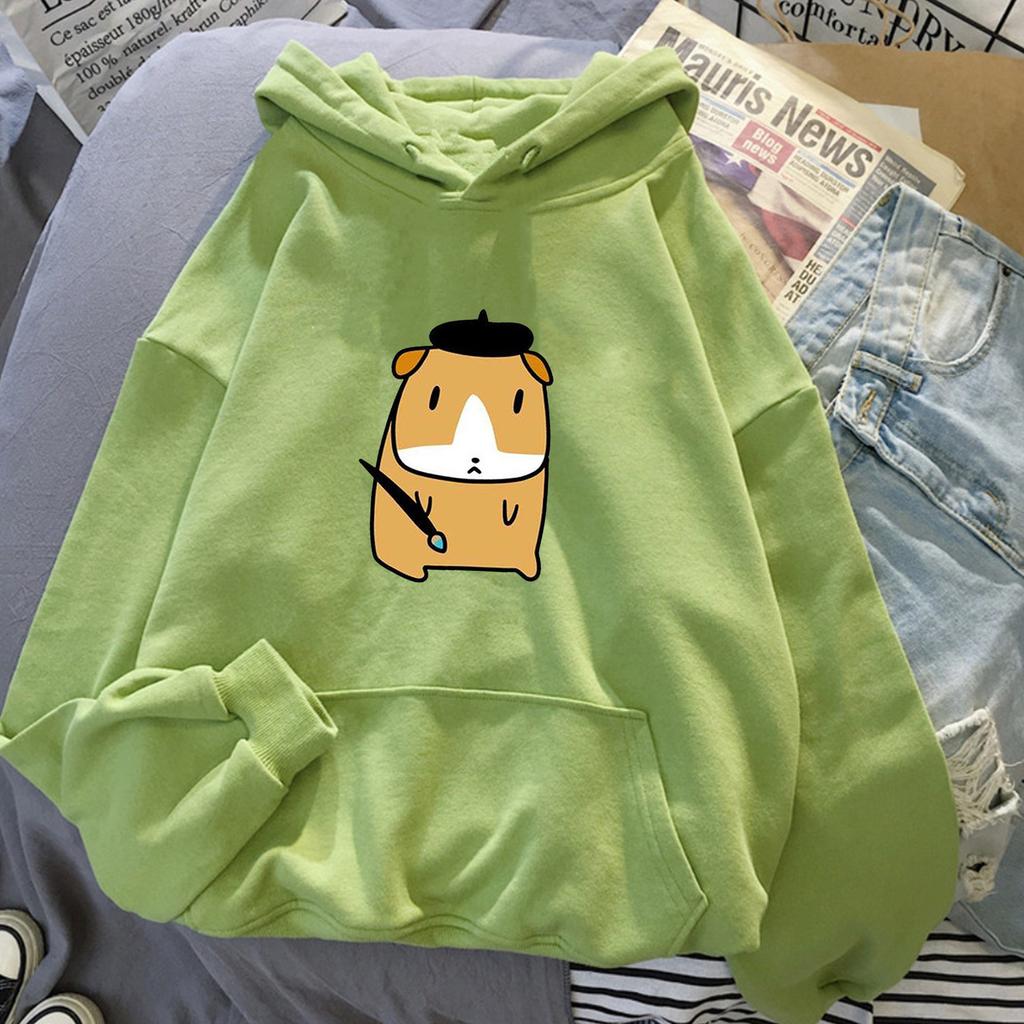 Couple Style Hats for Men and Women, Puppy Print Hooded Sweatshirts, Autumn and Winter Korean Style Trendy Versatile Tops