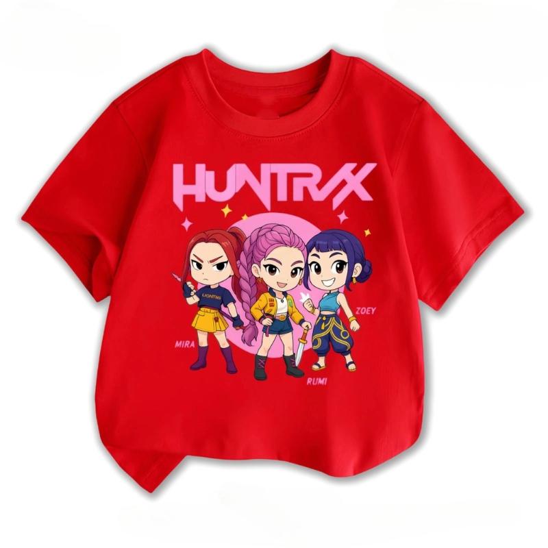 K-pop Demon Hunters Printed Children T-shirt Summer Girls Boys Fashion Casual Kawaii Short Sleeve Kids T-shirt