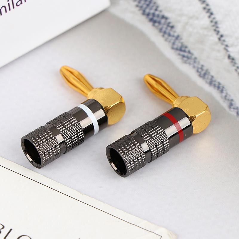 4mm Banana Plug Connector 1Pcs Gold Plated Audio Video Speaker Adapter No Welding Cable For DIY Project