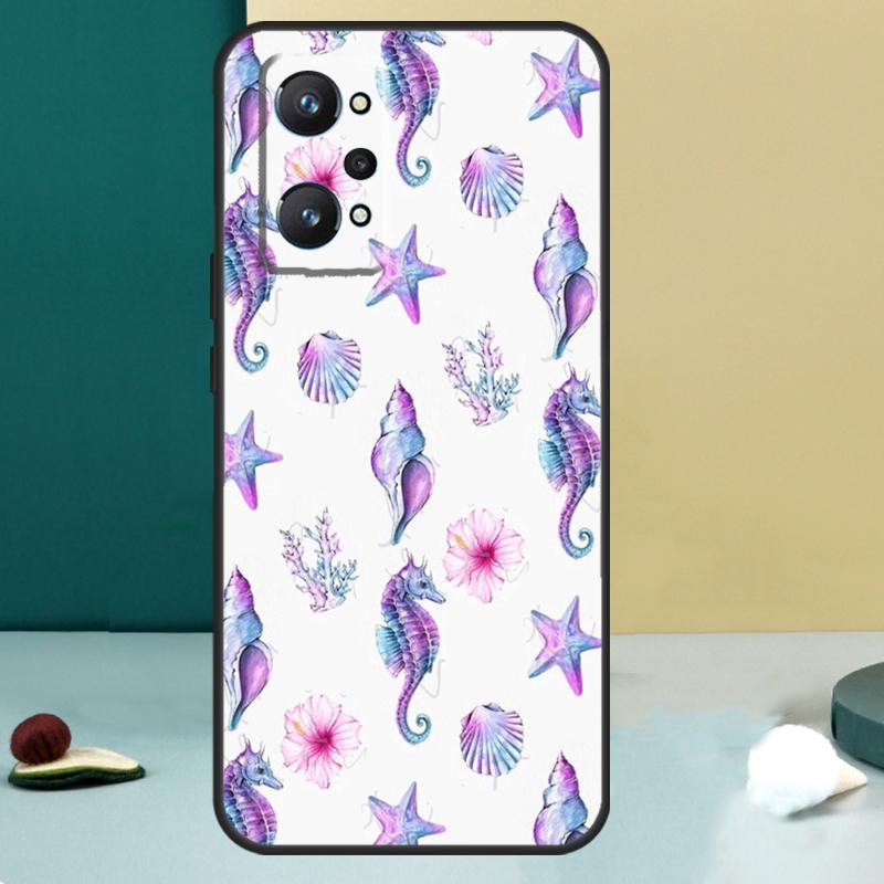 Starfish Seahorse Pattern For Realme GT 7 Pro GT 5 6 6T C67 C61 C55 C53 C51 C21Y C25S C75 10 11 12 13 14 Pro Plus Case