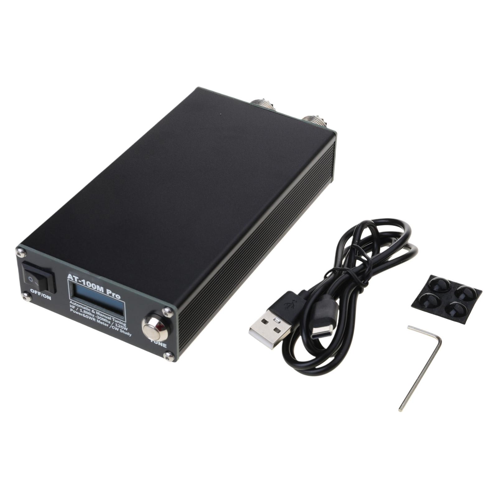 

Электронный автоматический антенный тюнер 1,8 МГц-30 МГц 100 Вт Поддержка тренажера азбуки Морзе Измеритель КСВ Измеритель мощности
