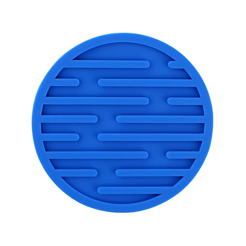 Round 10cm Silicone Coaster - Soft, Heat-Resistant, Marble Stripes, Water Draining