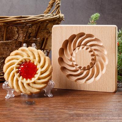 Cookie Mold 3D Clear Texture DIY Wooden Biscuit Mold Easy To Use Non-stick Baking Mold for Home Kitchen