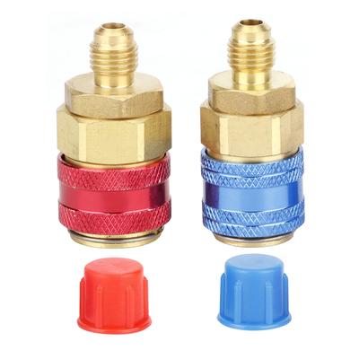 2pcs R134A High Low Pressure Straight Quick Coupler Connector Car AC Refrigerant Adapter