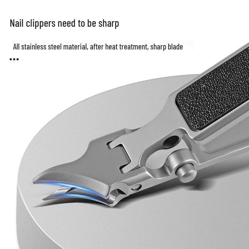 Portable Powder Steel Thin Nail Clippers Set with Anti-Splash Angled Flat Edge - New Model