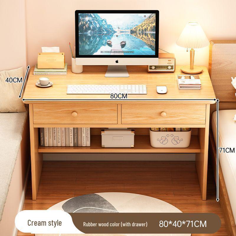 Compact Corner Computer Desk with Integrated Bookshelf & Vanity for Bedroom or Home Office